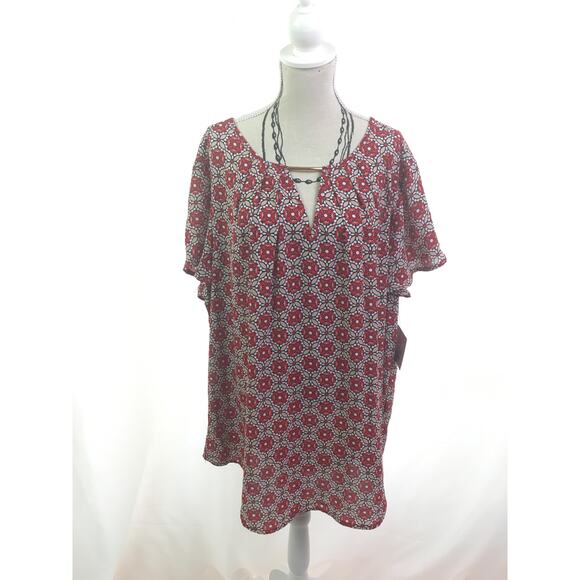 Liz Claiborne Career Blouse Rose Quartz Foulard XL - Picture 15 of 16